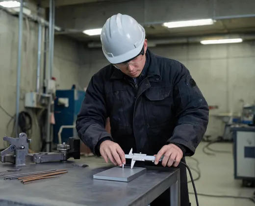 Welding application engineer at a test bench